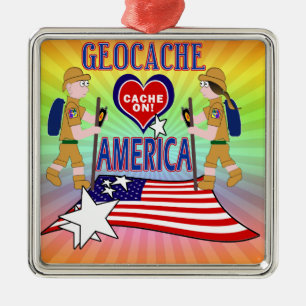 GEOCACHE AMERICA GEOCACHING JULGRANSPRYDNAD METALL