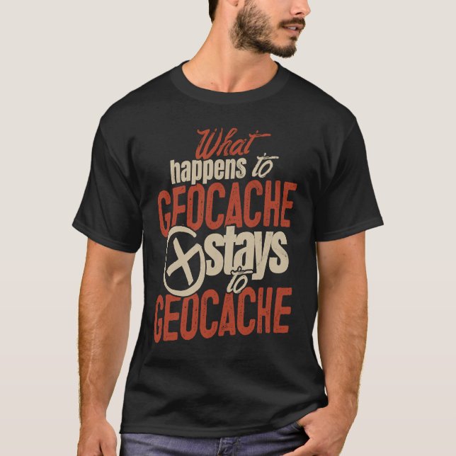 Geocache Boys Manar Cache Caching and Women Geocac T Shirt (Framsida)