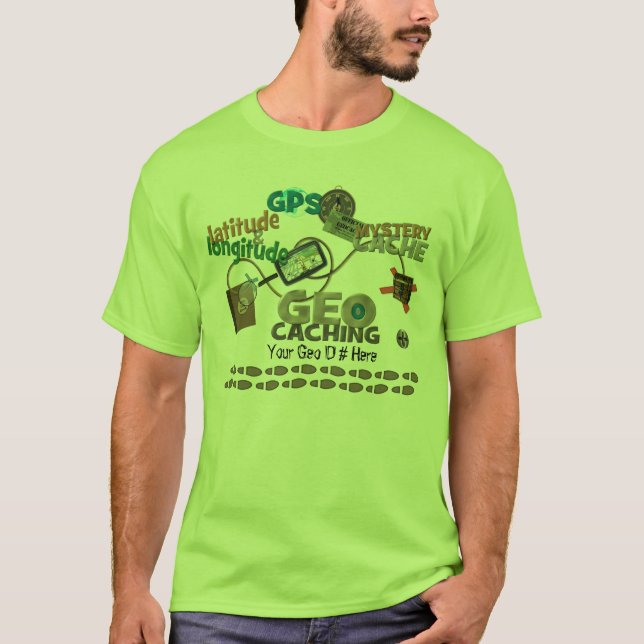 Geocache-feber - Anpassa med ditt Geo-nummer T-shirt (Framsida)