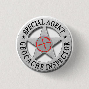 Geocache inspektör *Special Agent* w/logo Knapp