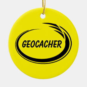 Geocacher Black Stänk Julgransprydnad Keramik