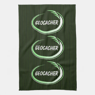 Geocacher Green Splash Kökshandduk