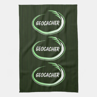 Geocacher Green Splash Kökshandduk