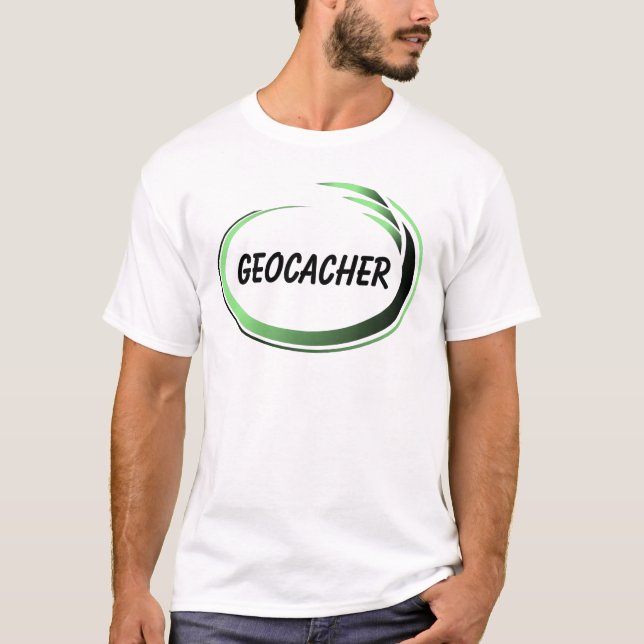 Geocacher Grönt Stänk T-Shirt (Framsida)