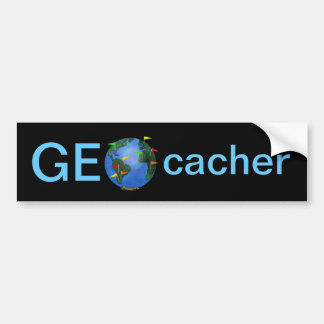 Geocacher jord med bilen för flaggorGeocaching Bildekal