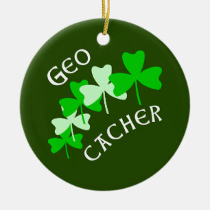 Geocacher Shamrocks Julgransprydnad Keramik