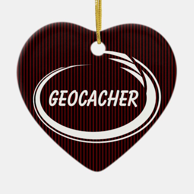 Geocacher Vit Splash Julgransprydnad Keramik (Framsidan)