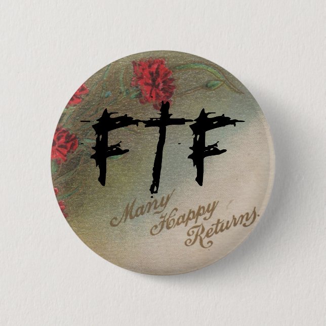 Geocachers FTF vintage som många lyckligretur Knapp (Framsida)