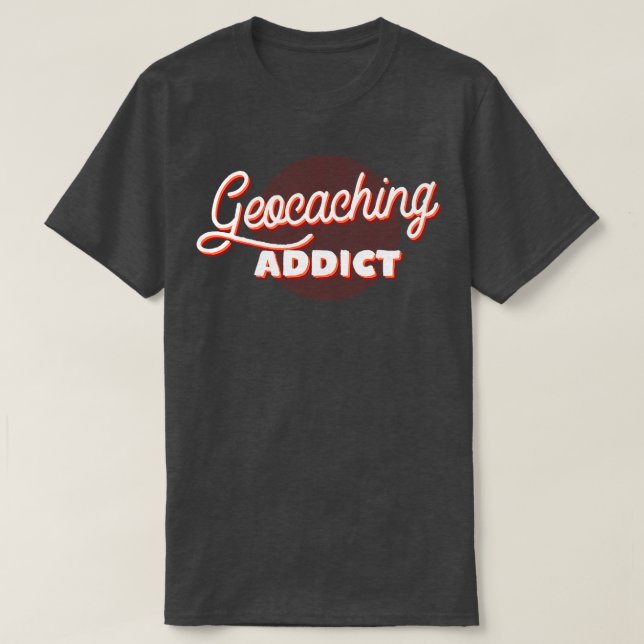 Geocaching Addict Retro T Shirt (Design framsida)