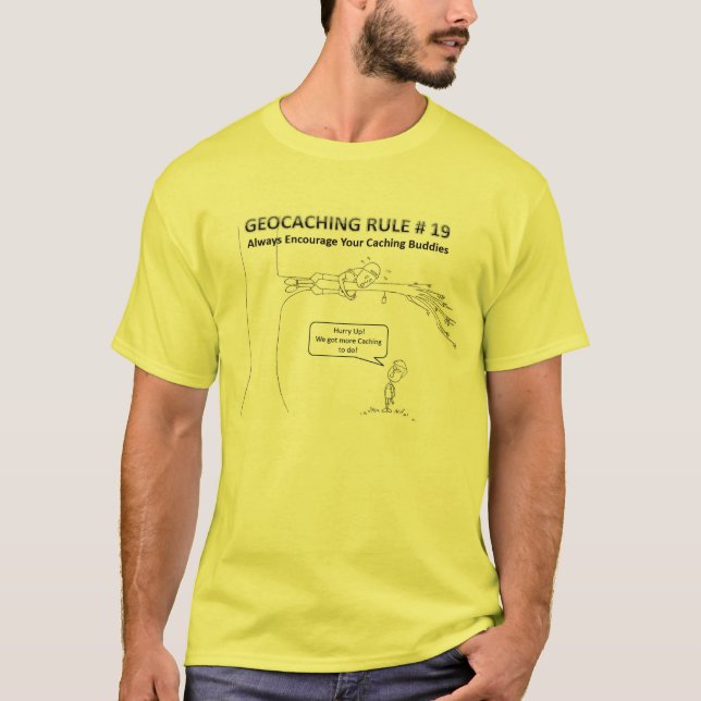 Geocaching DNF - Upp ett träd Tee Shirt (Framsida)