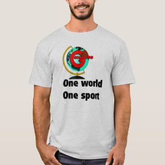 Geocaching en sport för värld en tee shirt