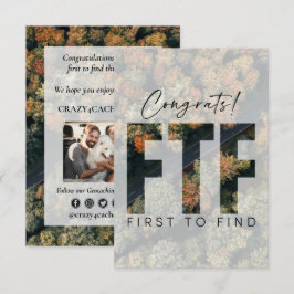Geocaching Första att hitta cache congratulations  Kort