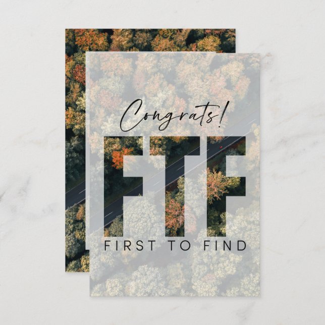 Geocaching Första att hitta gömman Grattis Anpassa Kort (Fram/baksida)