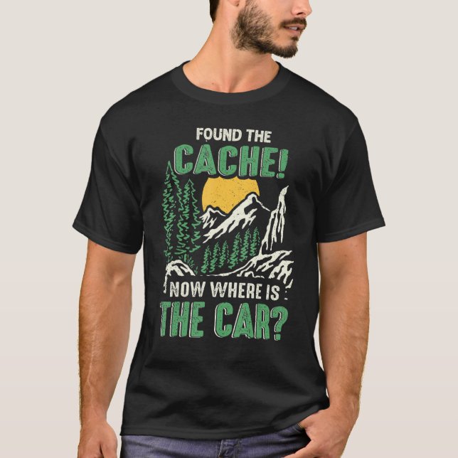 Geocaching Found The Cache Geocacher Expert Geocac T Shirt (Framsida)