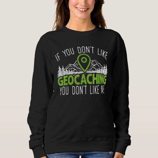Geocaching Geocacher Cache GPS Tracking Treasure H T Shirt (Framsida)