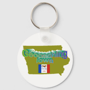 Geocaching Iowa Keychain Nyckelring