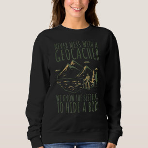 Geocaching Kompass Jakt Cache Röra Aldrig Med En T Shirt