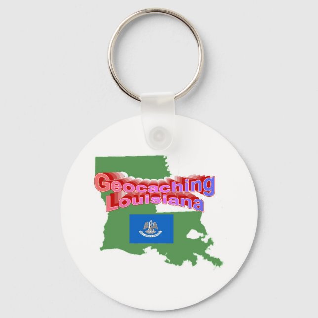 Geocaching Louisiana Keychain Nyckelring (Framsida)