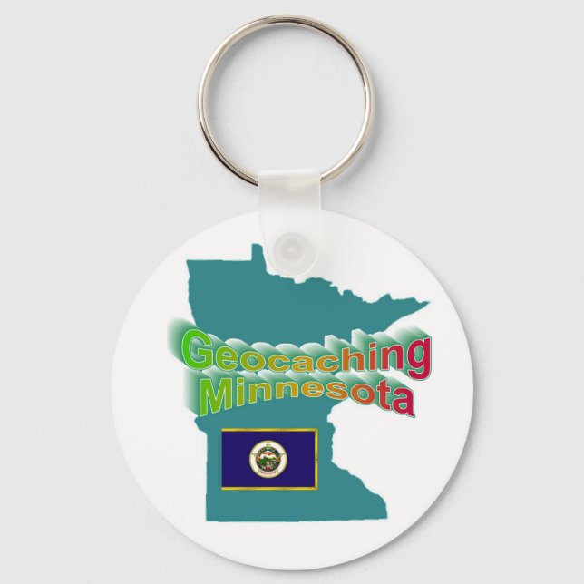 Geocaching Minnesota Keychain Nyckelring (Framsida)