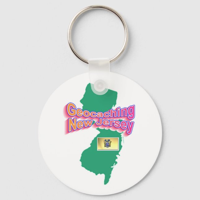 Geocaching New jersey Keychain Nyckelring (Framsida)