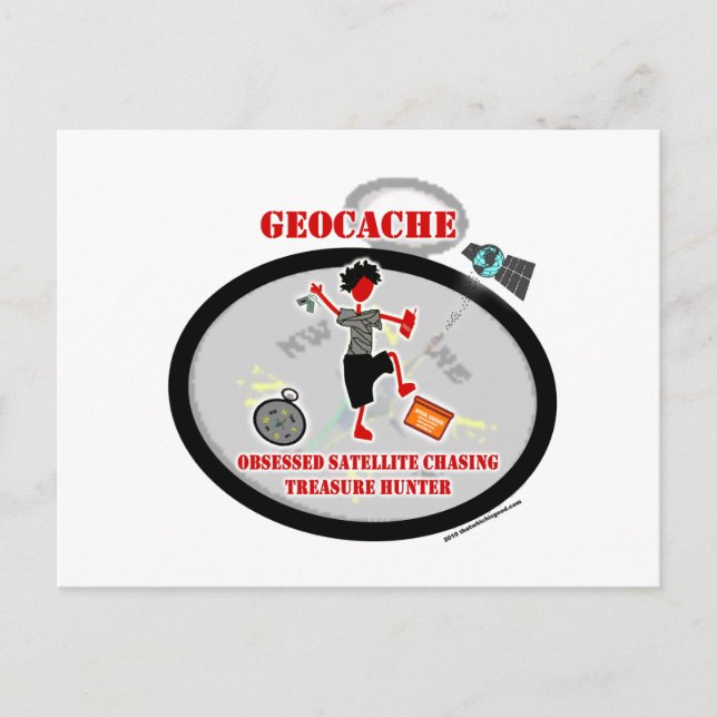 Geocaching Obssed Satellite Vykort (Framsida)