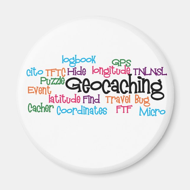 Geocaching Ord Collage Magnet (Framsidan)