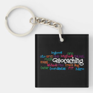 Geocaching ordCollage Keychain
