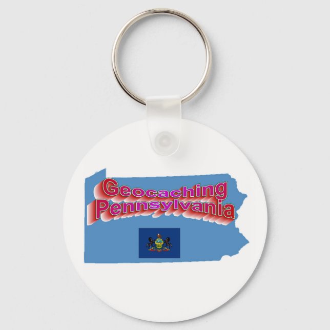 Geocaching Pennsylvania Keychain Nyckelring (Framsida)