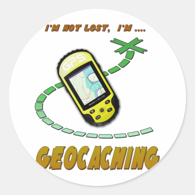 Geocaching Runt Klistermärke (Framsida)