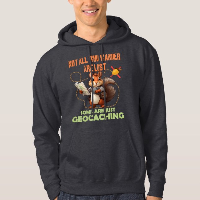 Geocaching Shirt - Cute Squirrel Hoodie (Framsida)