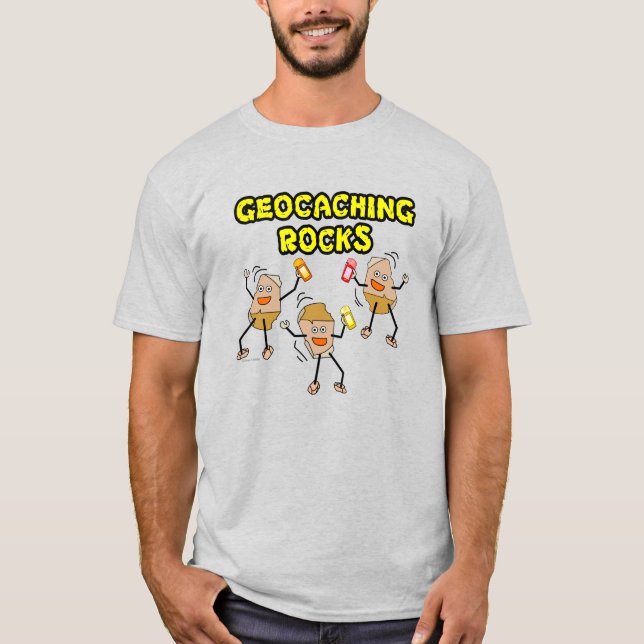 Geocaching Sten T Shirt (Framsida)