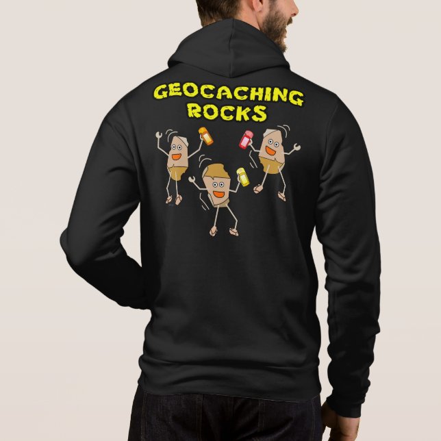 Geocaching Sten T Shirt (Baksida)
