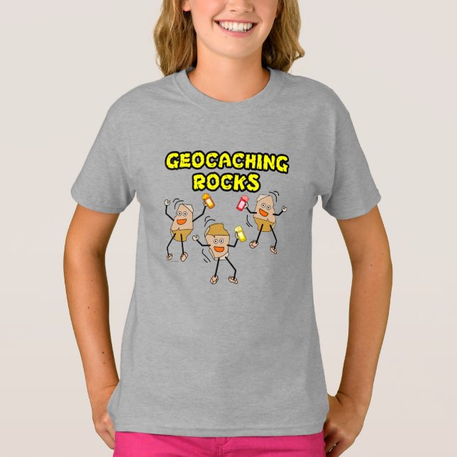 Geocaching Sten T Shirt (Framsida)