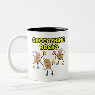 Geocaching Sten Två-Tonad Mugg