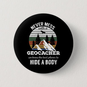 Geocaching T Shirt aldrig med Geocacher Manar W Knapp