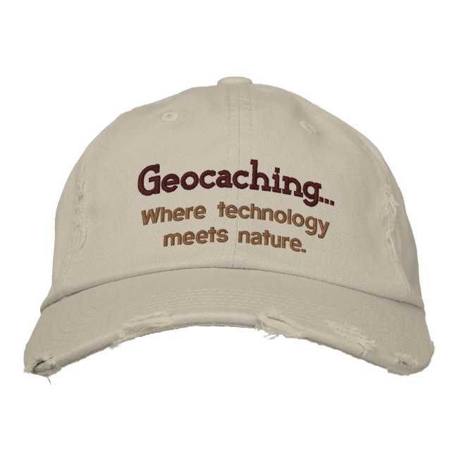 Geocaching Tech+Nature Embroized Hat Broderad Keps (Framsida)