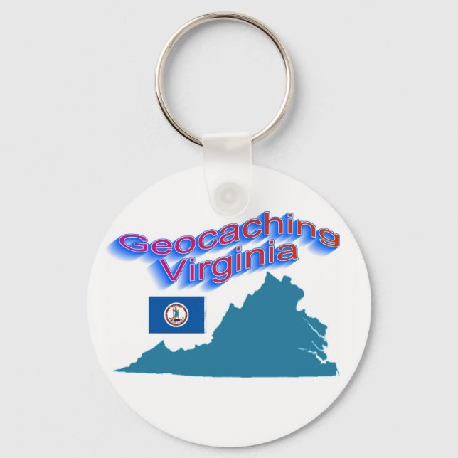 Geocaching Virginia Keychain Nyckelring (Framsida)