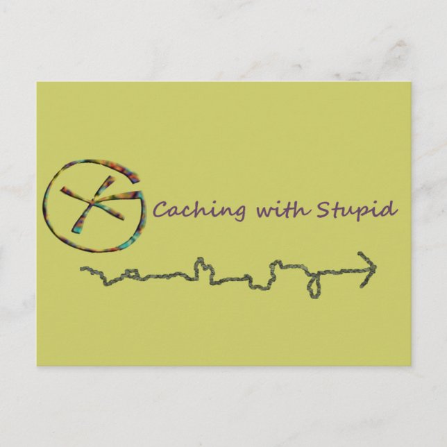 Geocaching with stupid vykort (Framsida)