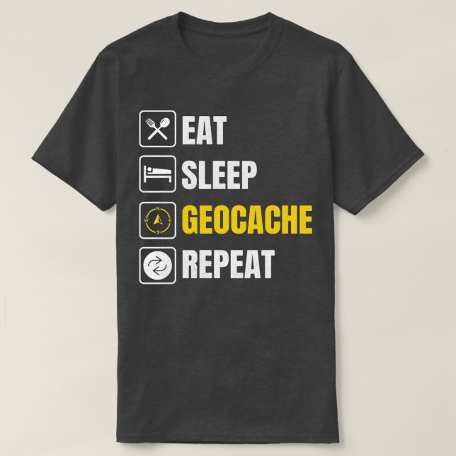 Geocashing Geocahing Geocacher Geocache Geocaching T Shirt (Design framsida)