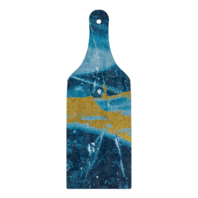 Geode Agate Gemstone Blue och Guld (Framsidan)