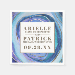 Geode Agate Gemstone Bröllop Napkins Pappersservett