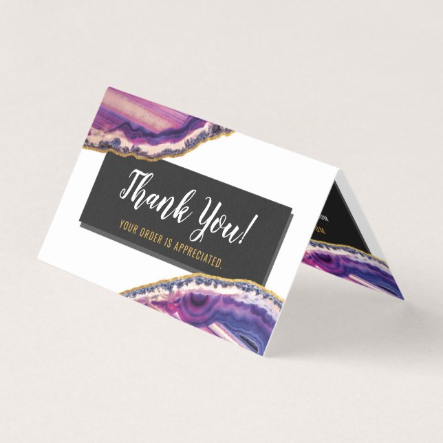 Geode Agate Slice Gemstone Ultra Violet Tack Kort (Framsida)