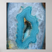 Geode Blue 1 Art Skriv ut -20 x 24 -andra storleka