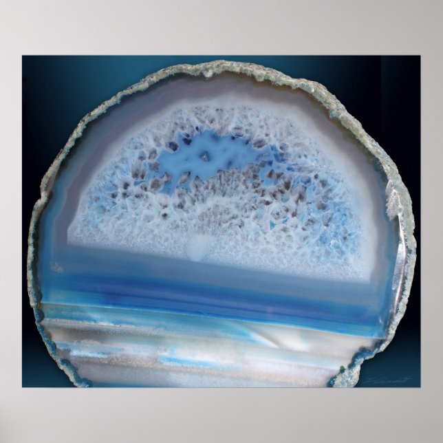 Geode Blue 2 Art Print -24x20 -andra storlekar ock Poster (Framsidan)