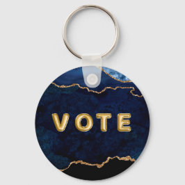 Geode Blue Gilded Vote Nyckelring