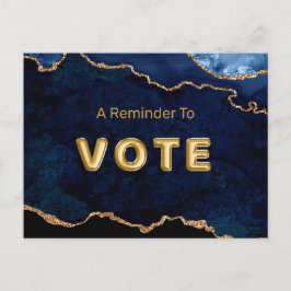Geode Blue Gilded Vote Vykort