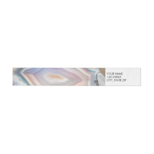 Geode Crystal Bröllopsfoto Wrap Around Etikett 