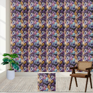 Geode Crystal Gemstone Mönster Tile Kakelplatta