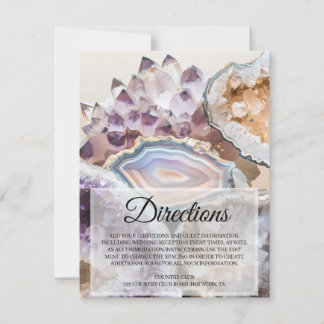 Geode Crystal Wedding Directions Insert Card Inbjudningar