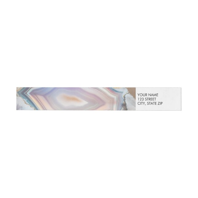 Geode Crystal Wedding Photo Wrap Around Label  Etikettband (Individuell)